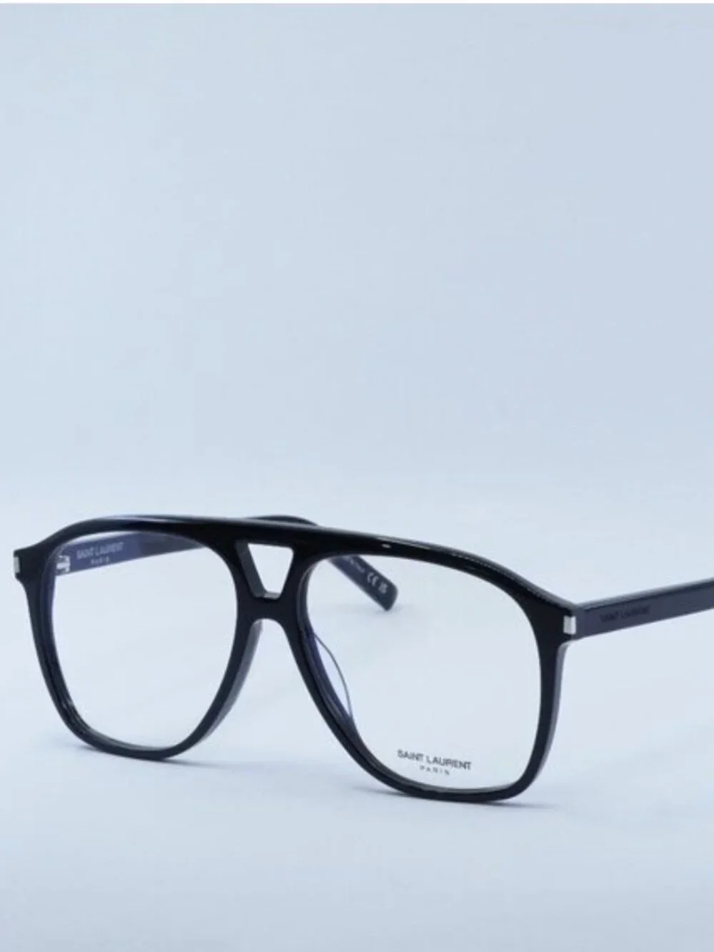 Saint Laurent SL596 DUNE OPT 001 Aviator Eyeglasses – Shiny Black 58mm - Picture 1 of 11